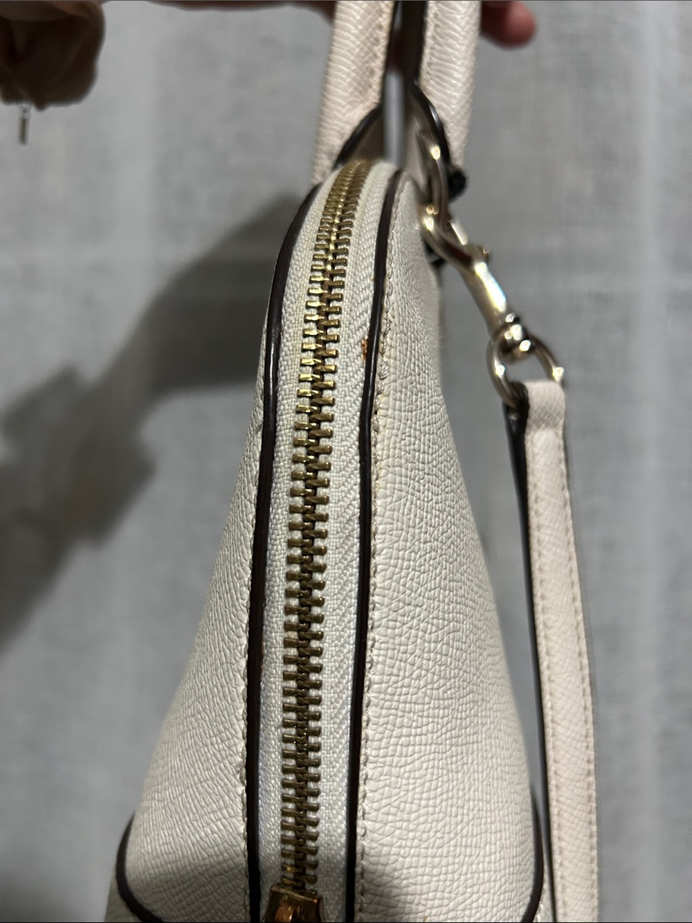 Coach Cream Pebbled Leather Dome Satchel - Picture 9 of 10